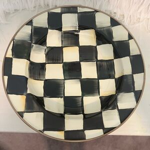 MacKenzie-Childs Courtly Check Enameled Lrg Steel Rimmed Soup
Bowl 9". Mint!